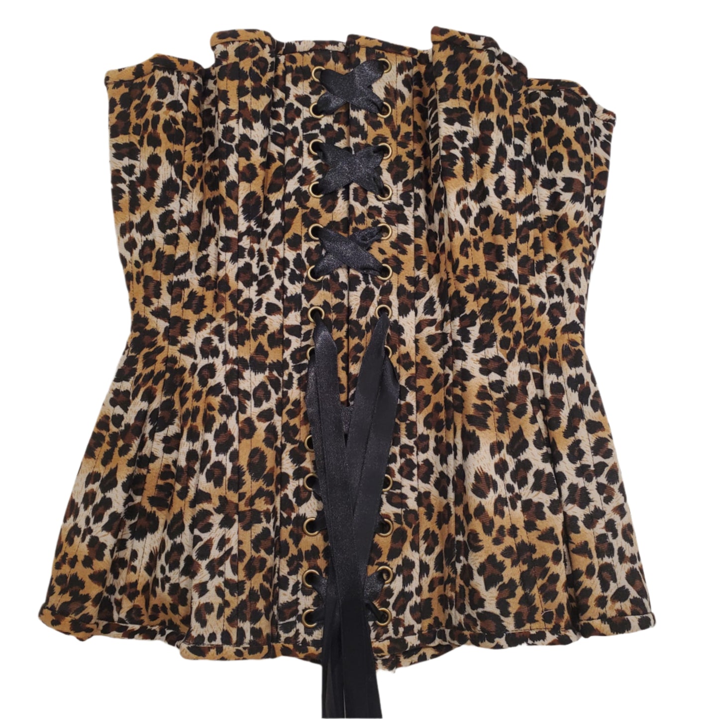Leopard Spots Cupped Corset, Gemini Silhouette, Long