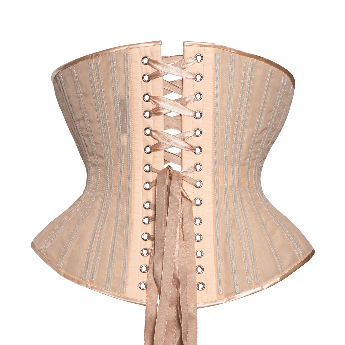 UFR Beige Fine Mesh No Line Corset, Funnel Rib Silhouette, Regular