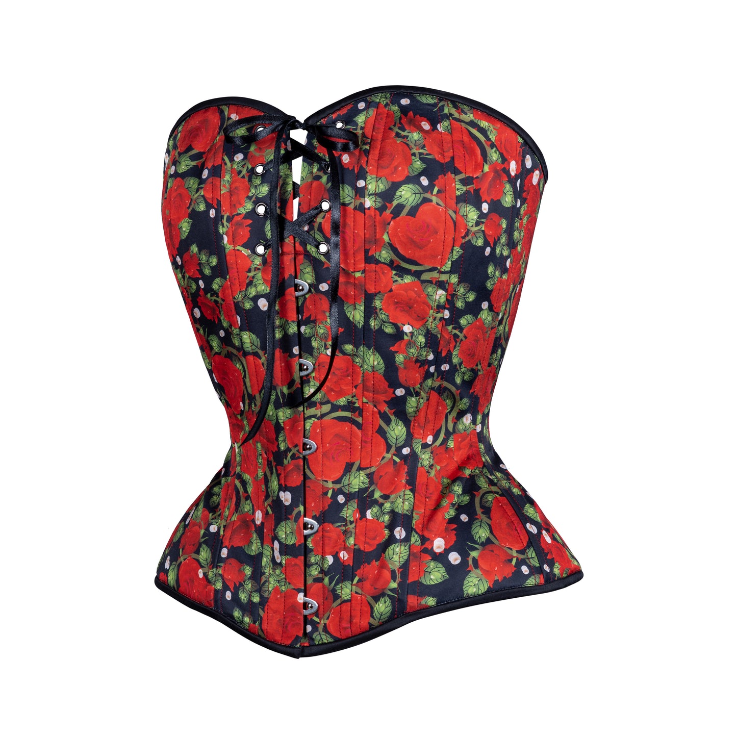 Hearts of Roses Overbust Corset, Hourglass Silhouette, Regular
