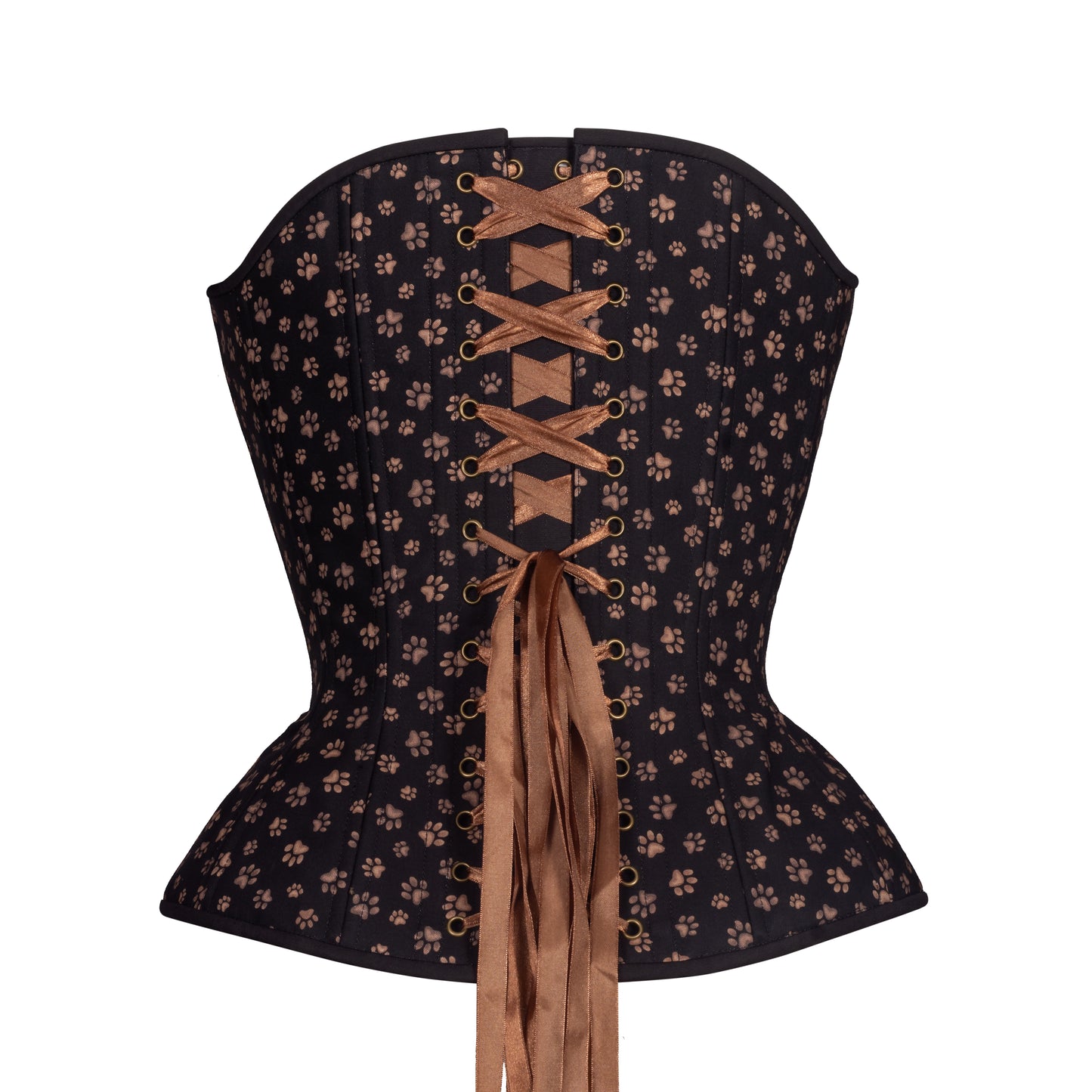 Paw Prints on my Heart Overbust Corset, Hourglass Silhouette, Regular