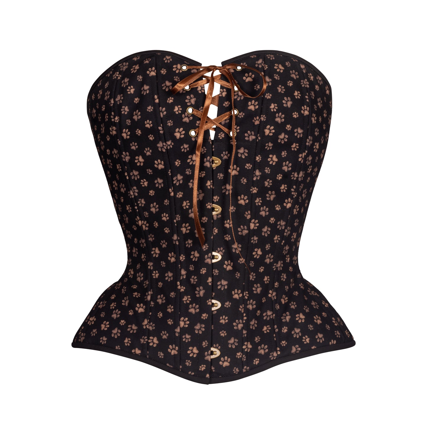 Paw Prints on my Heart Overbust Corset, Hourglass Silhouette, Regular