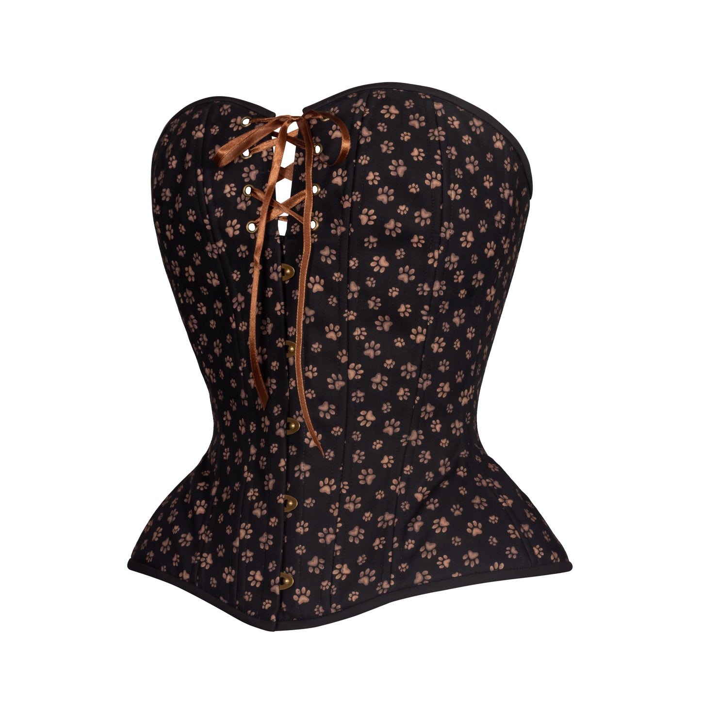 Paw Prints on my Heart Overbust Corset, Hourglass Silhouette, Regular