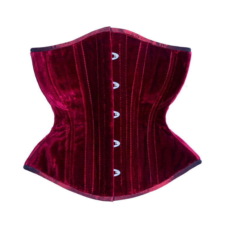 Black with Red Sparkles Corset, Hourglass Silhouette, Regular