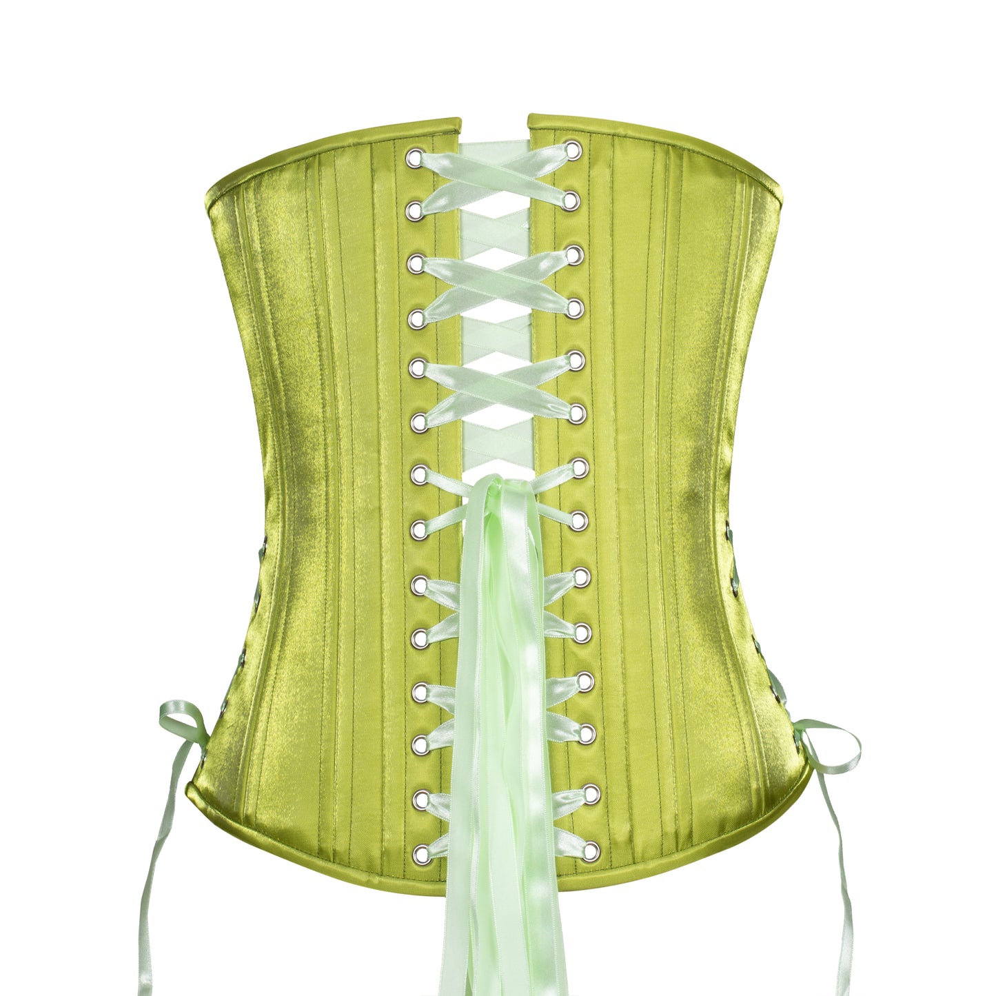 Green Fairy Corset, Slim Silhouette, Long