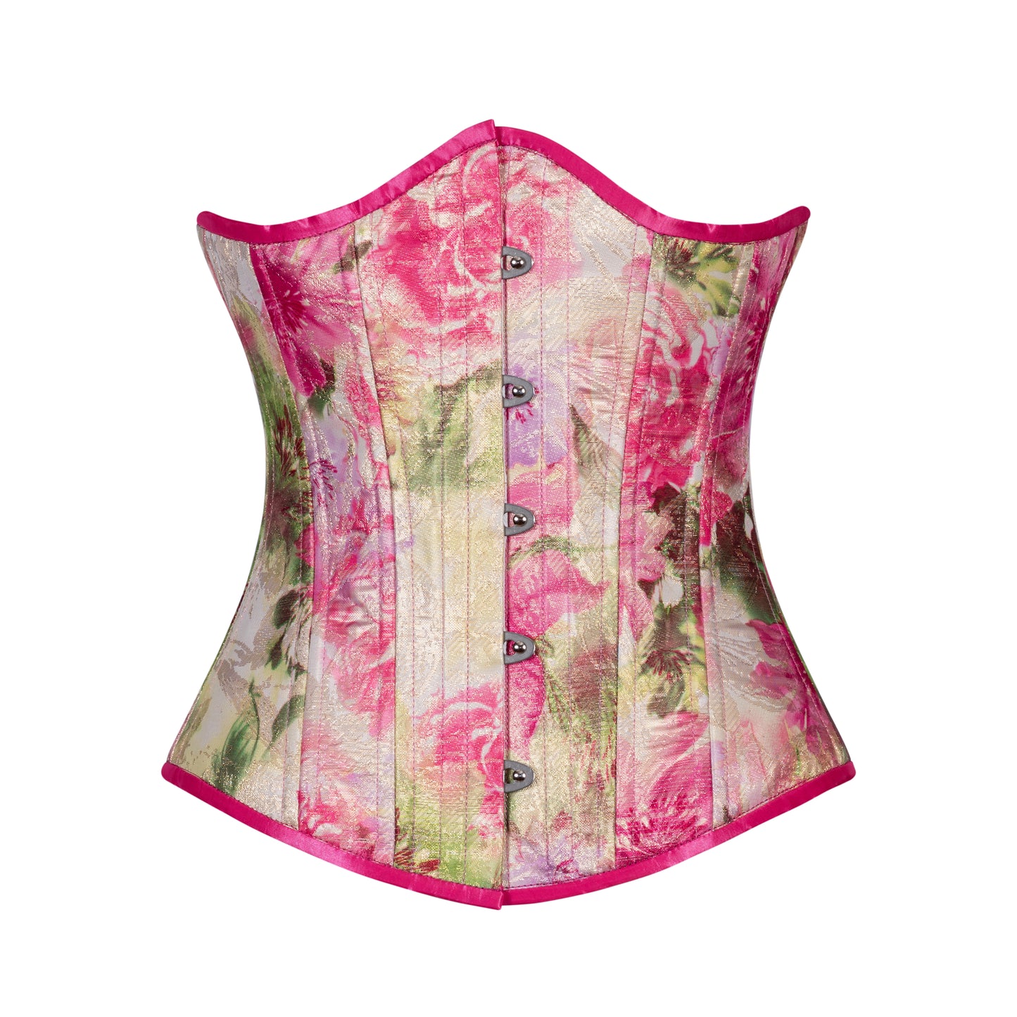 Flowers in Pink Corset, Slim Silhouette, Regular