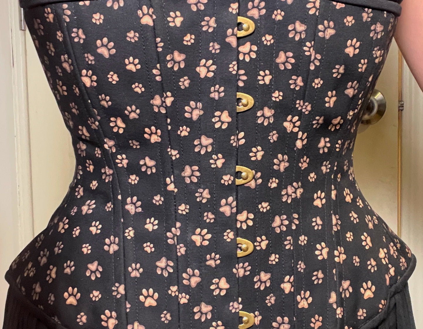 Paw Prints on my Heart Overbust Corset, Hourglass Silhouette, Regular