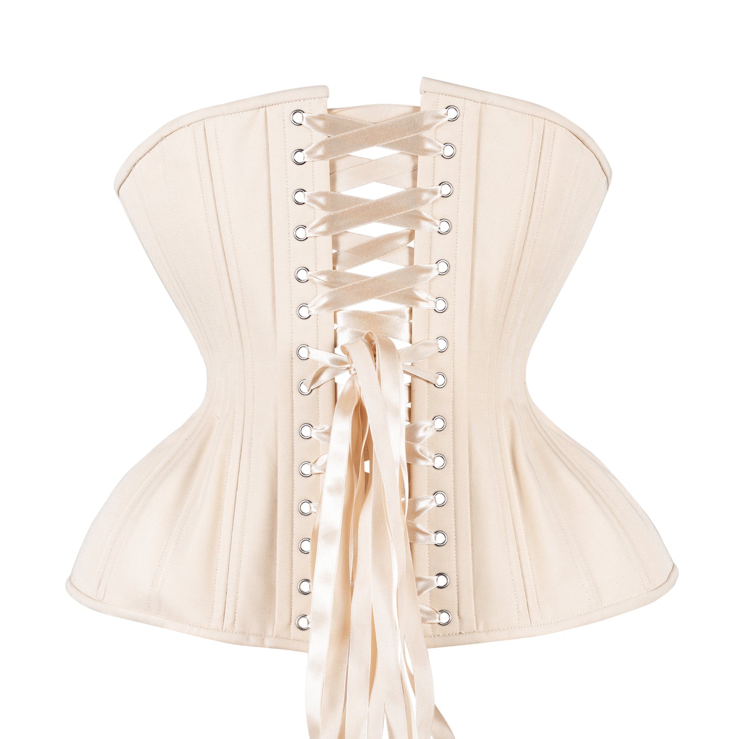 Beige Cotton Straight Corset, Gemini Silhouette, Long