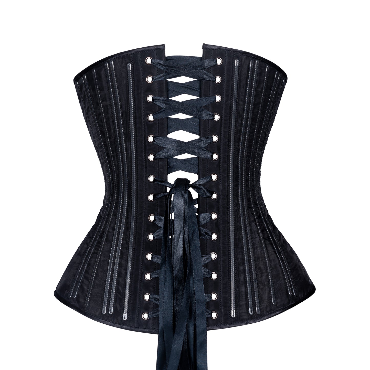 Black Fine Mesh No Line Corset, Slim Silhouette, Long