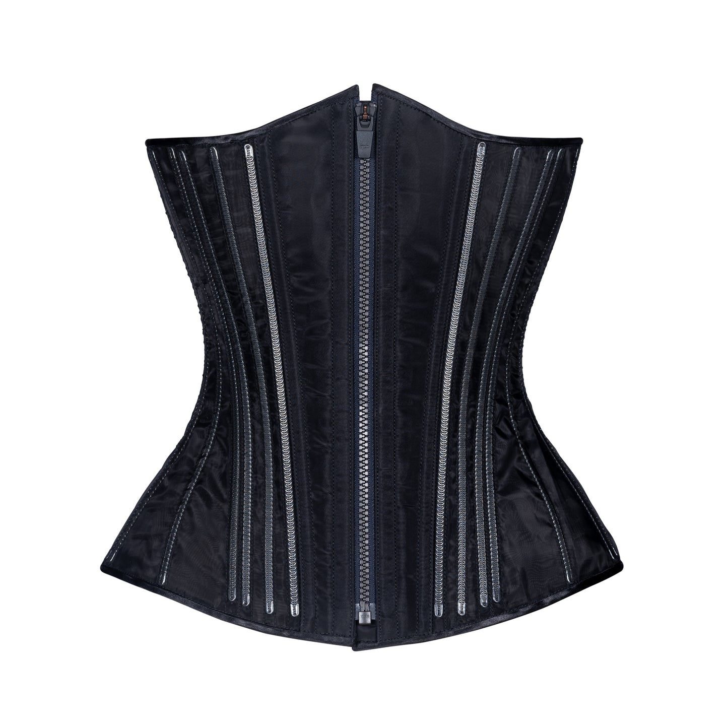 Black Fine Mesh No Line Corset, Slim Silhouette, Long