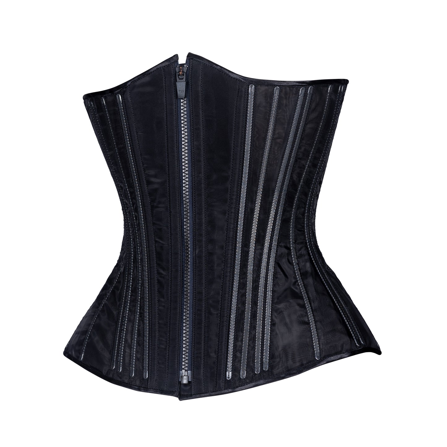 Black Fine Mesh No Line Corset, Slim Silhouette, Long