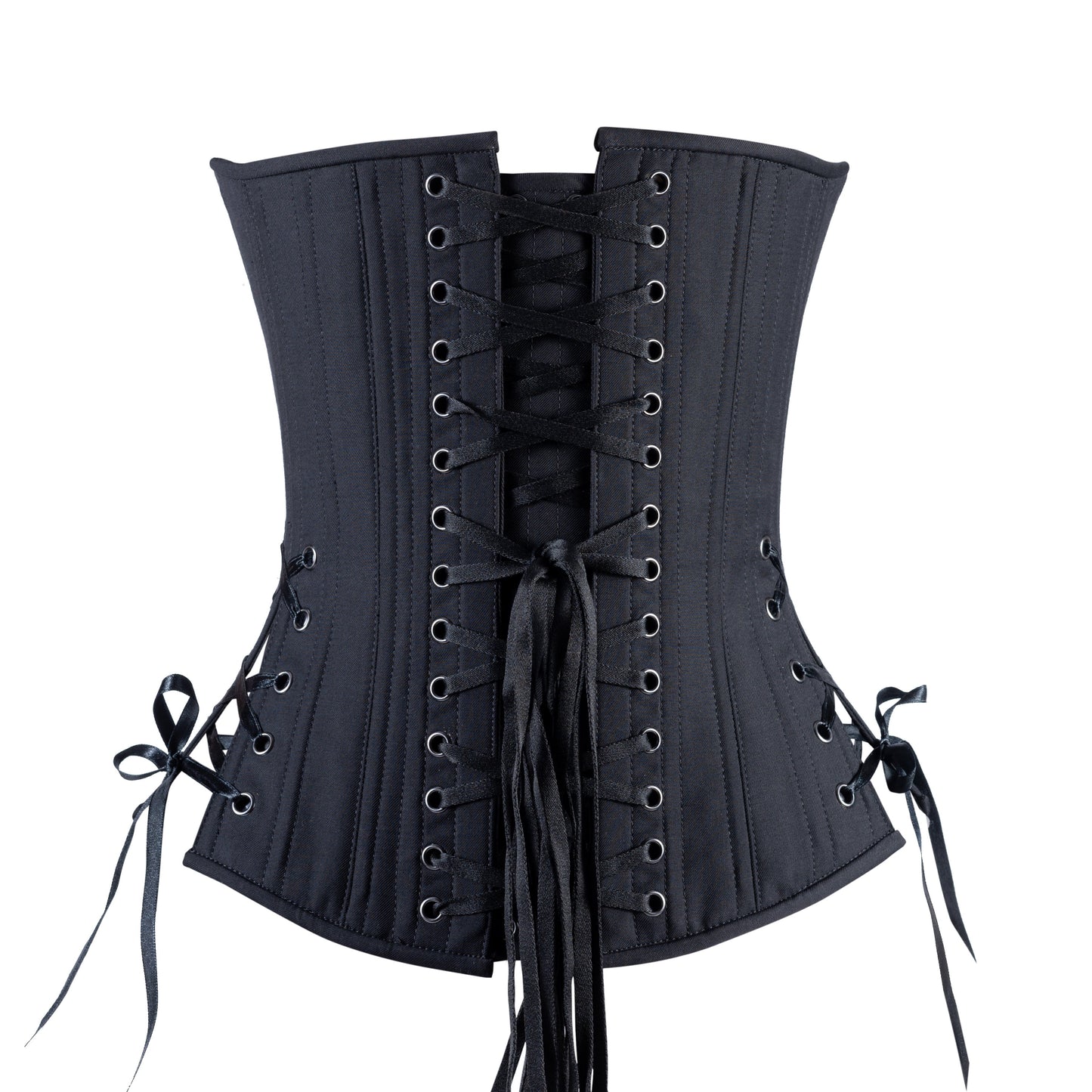 Black Cashmere Overbust Corset, Slim Silhouette, Regular