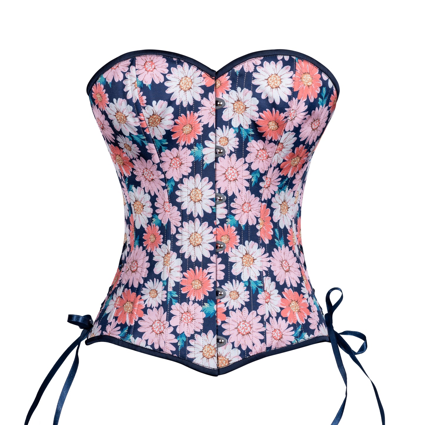 Satin Daisies Overbust Corset, Slim Silhouette, Regular