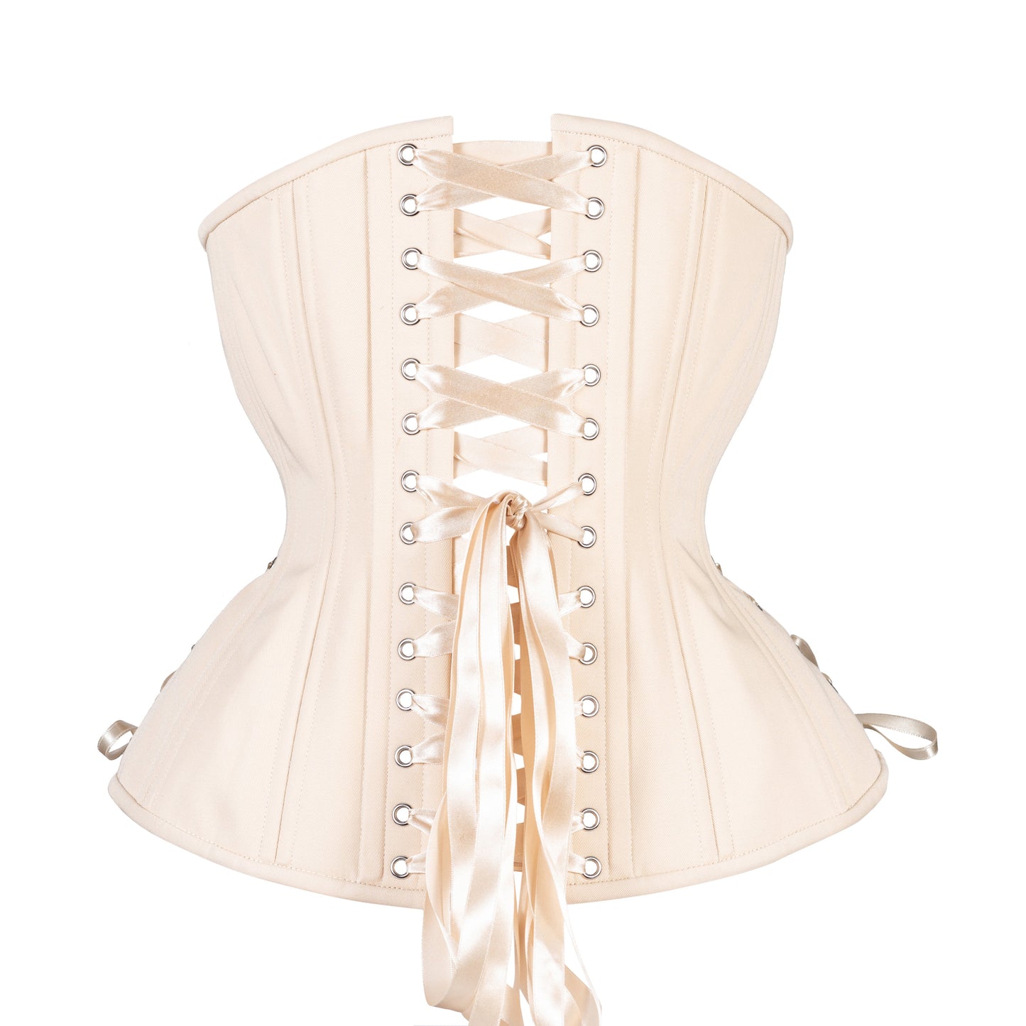 Beige Cotton Corset, Hourglass Silhouette, Long