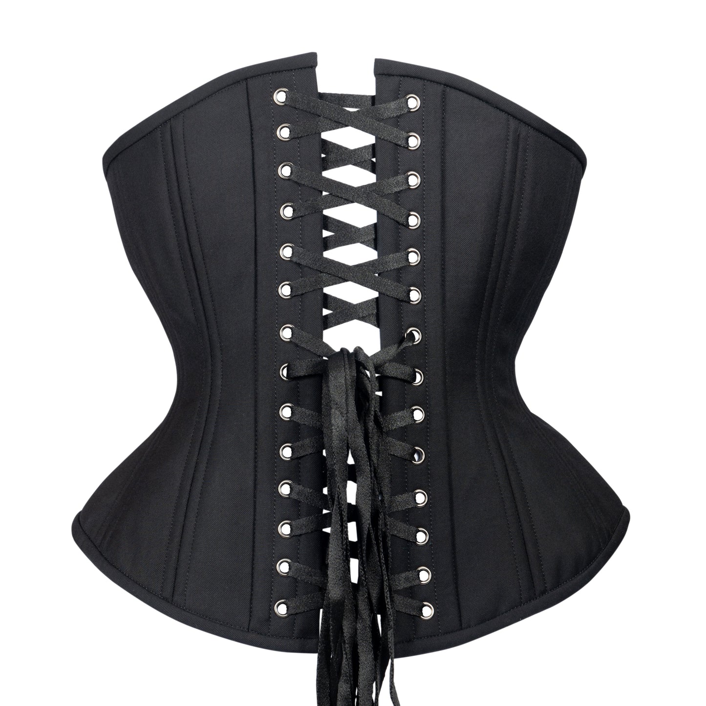 Black Cashmere Corset, Hourglass Silhouette, Regular