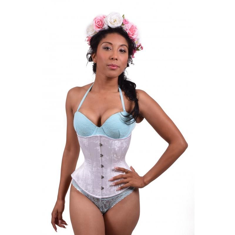 White Floral Corset, Hourglass Silhouette, Regular
