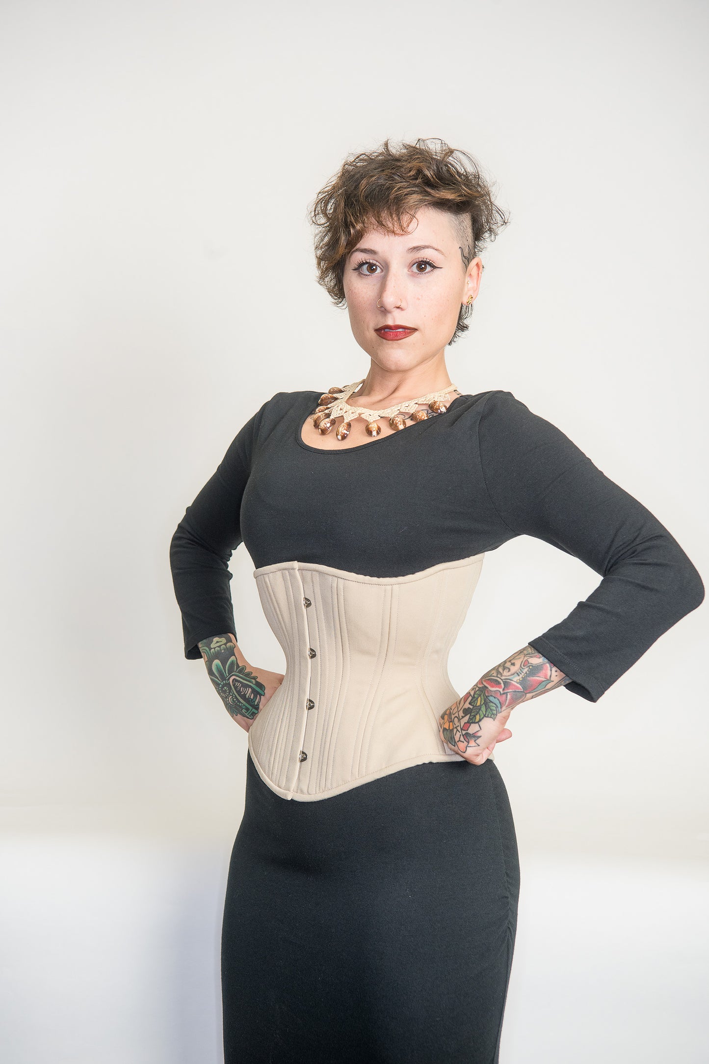Creme Cotton Corset, Libra Silhouette, Regular