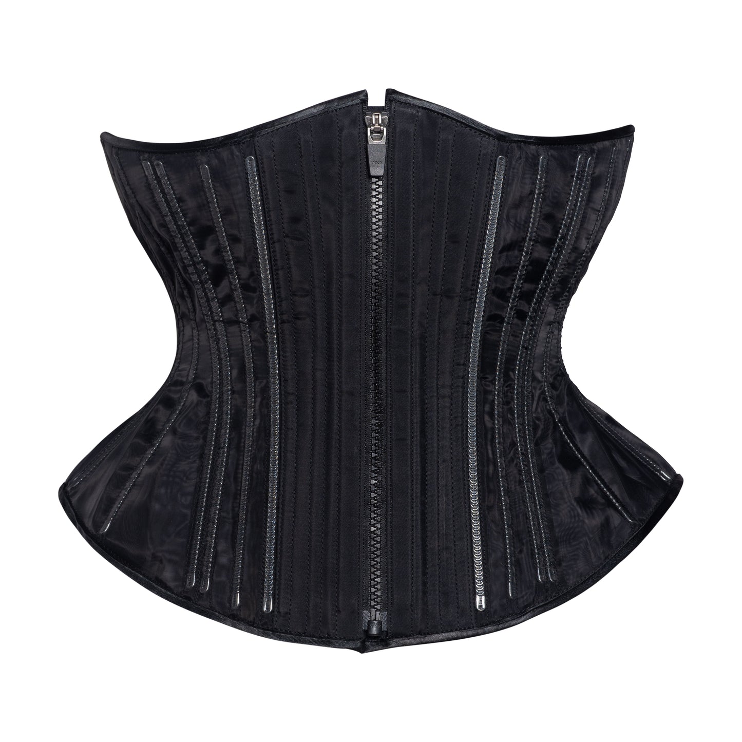 UFR Black Fine Mesh No Line Corset, Funnel Rib Silhouette, Regular