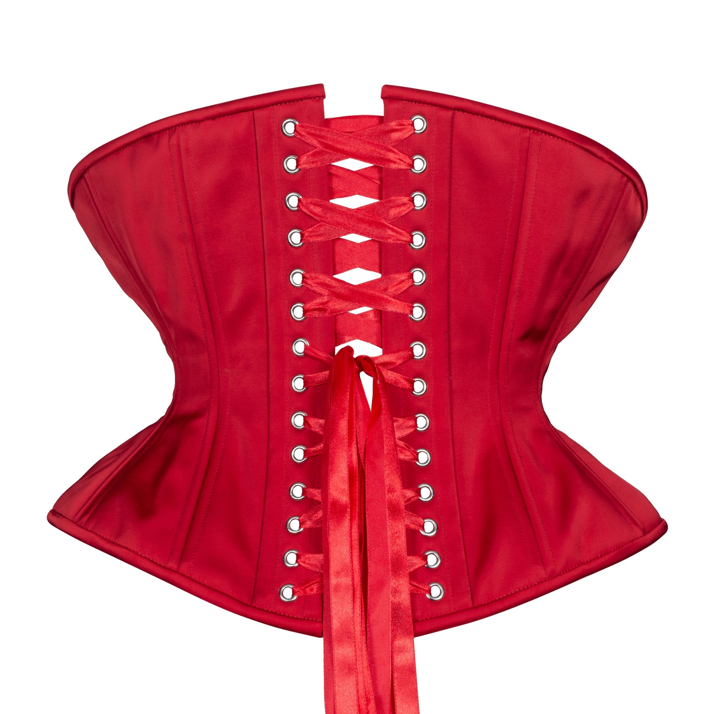 Lipstick Red Satin Corset, Libra Silhouette, Regular