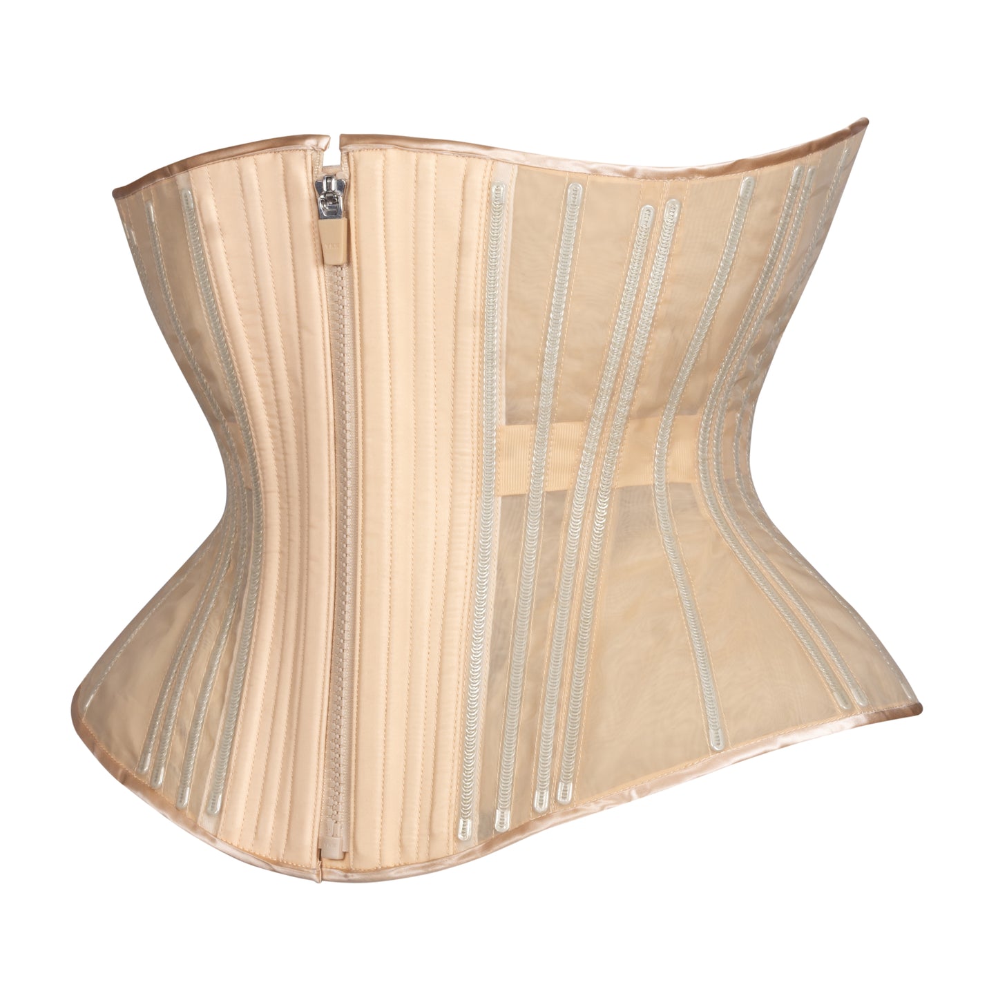 Beige Fine Mesh No Line Libby Corset (Libra Gentle Silhouette, Regular). Side View 