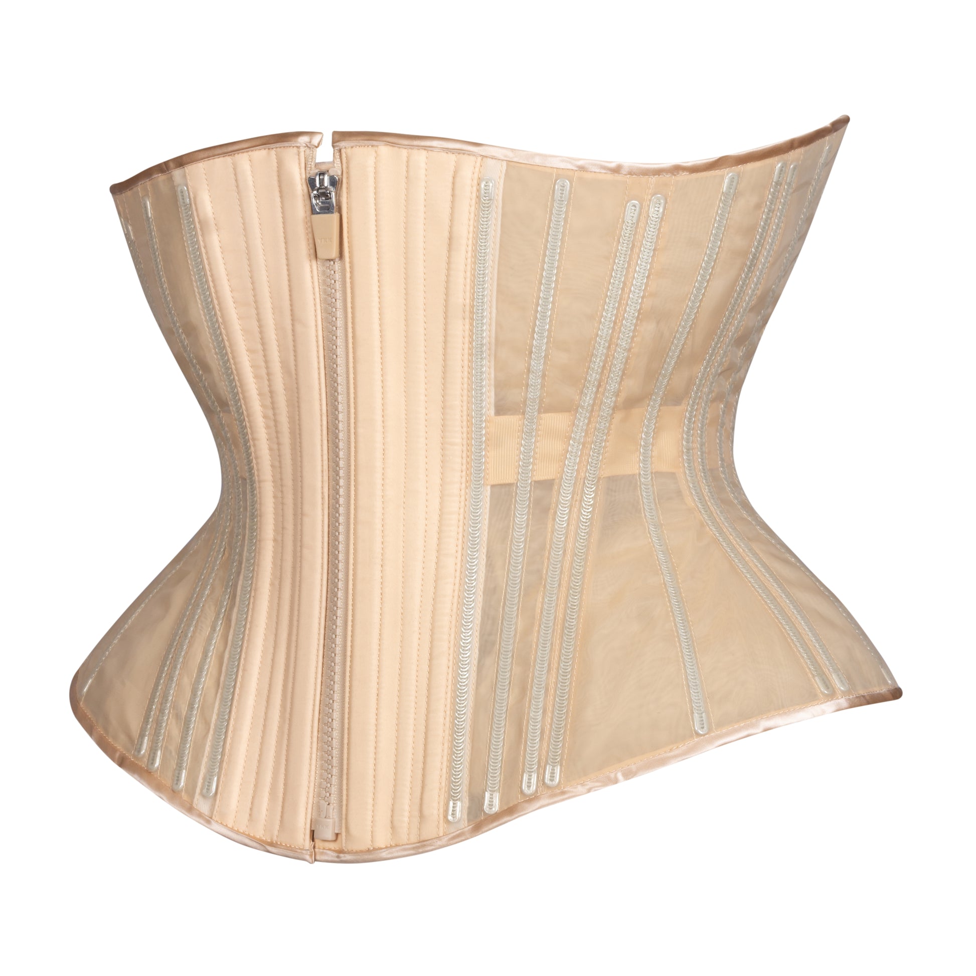 Beige Fine Mesh No Line Libby Corset (Libra Gentle Silhouette, Regular). Side View 