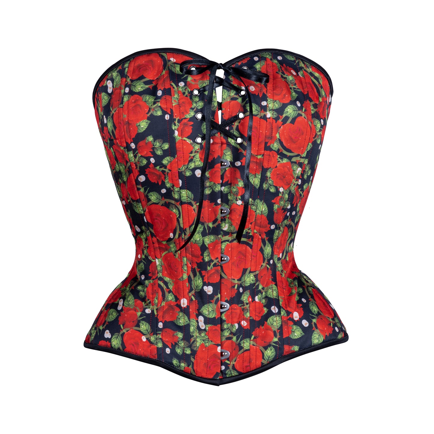 Hearts of Roses Overbust Corset, Hourglass Silhouette, Regular