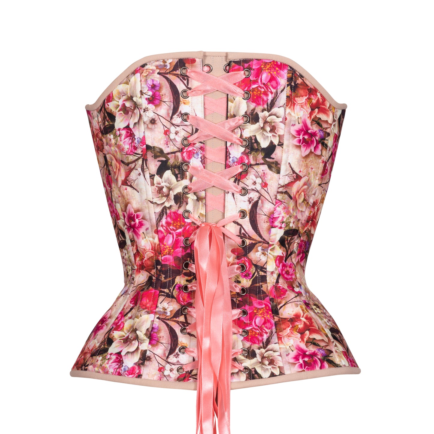 Cerise Bouquet Overbust Corset, Hourglass, NEW Silhouette