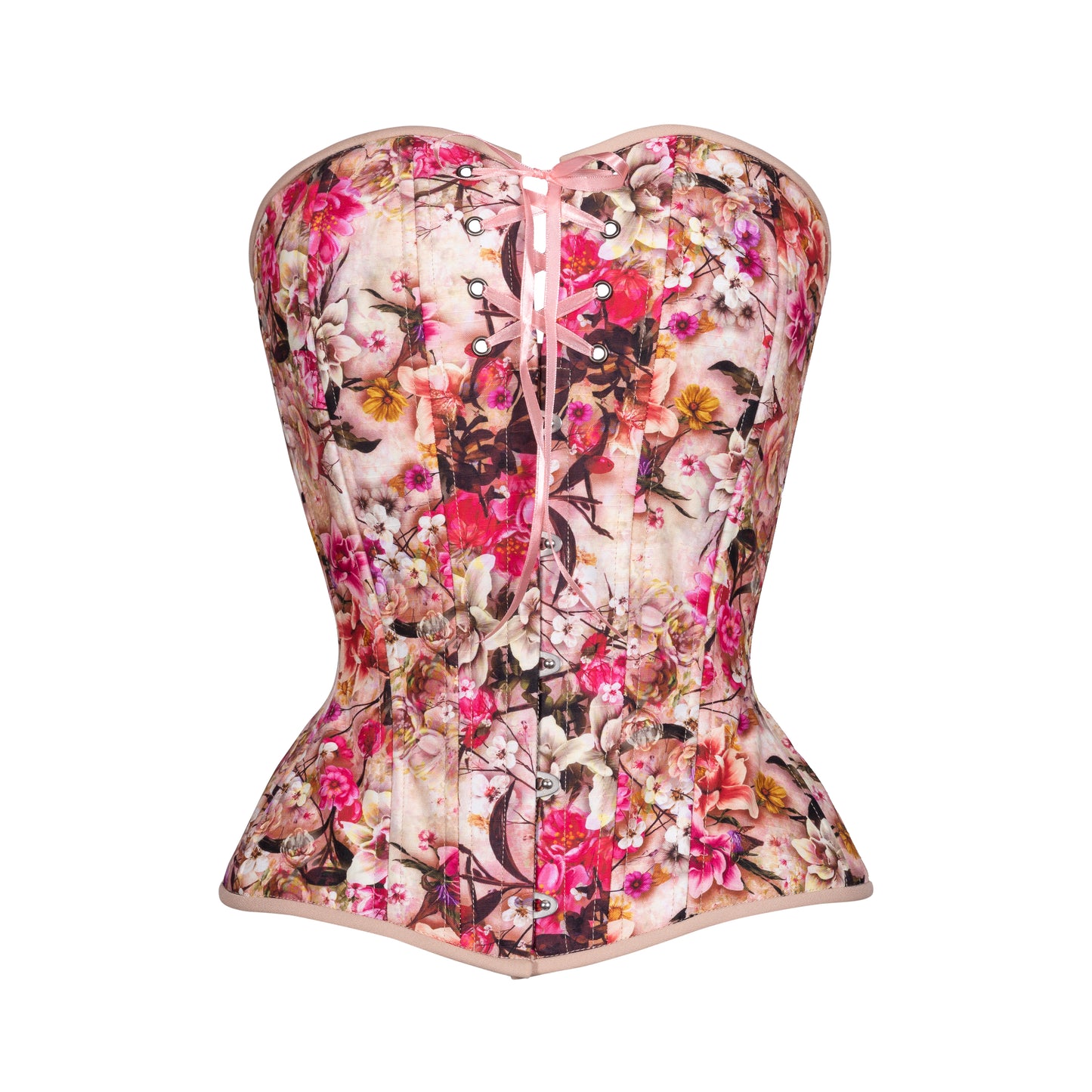 Cerise Bouquet Overbust Corset, Hourglass, NEW Silhouette