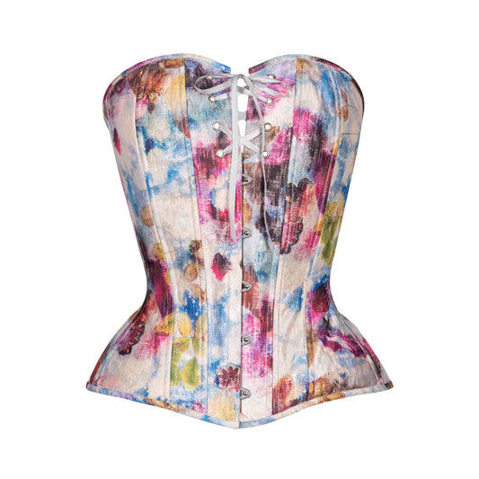 Floral Impressions Overbust Corset, Hourglass Silhouette, Regular