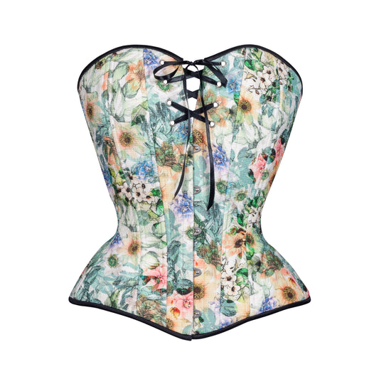 Sunflowers in Watercolor Overbust Corset, New Hourglass Silhouette