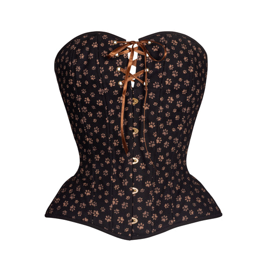 Paw Prints on my Heart Overbust Corset, Hourglass Silhouette, Regular