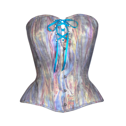 Impressionist Shimmer Overbust Corset, Hourglass Silhouette, Regular