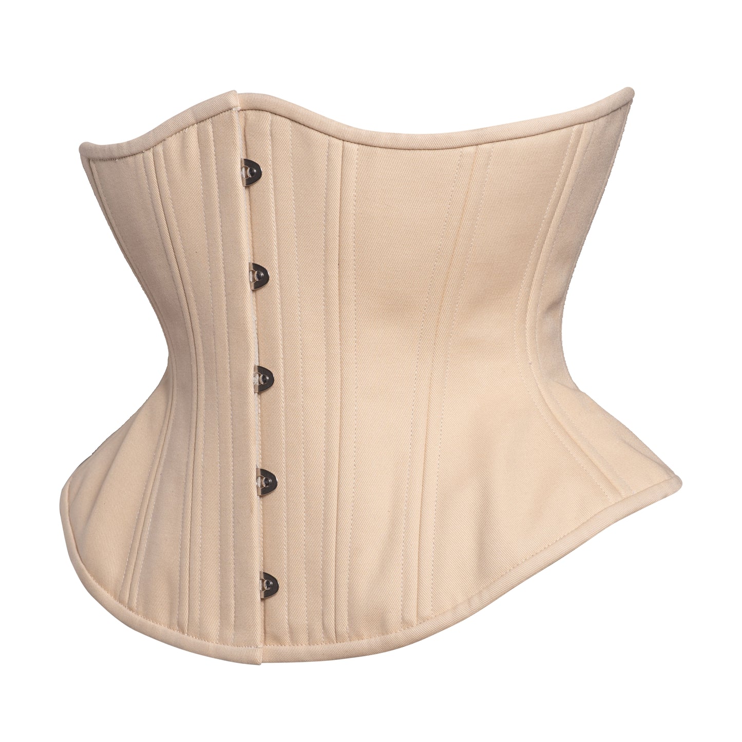 Beige cotton hourglass funnel rib underbust corset, UFR