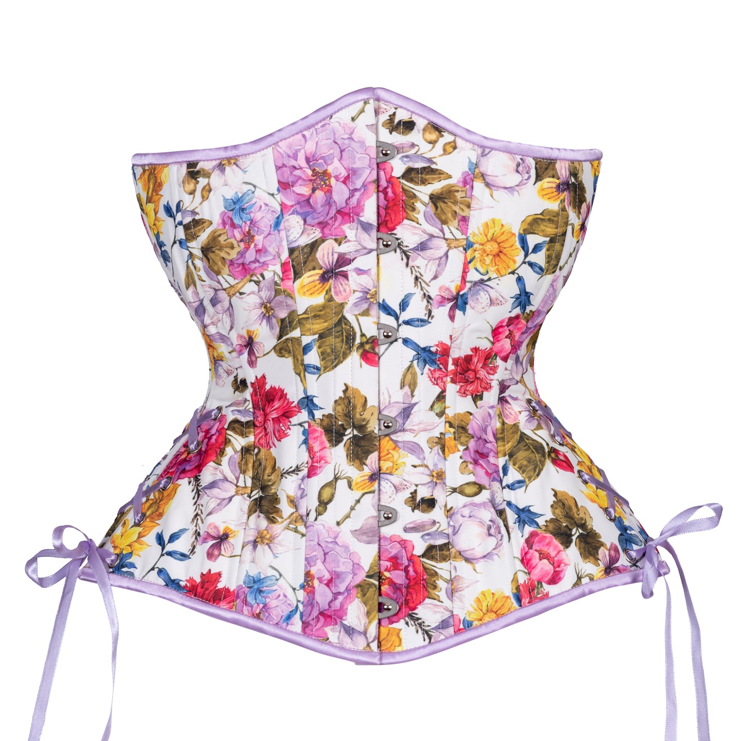 Flowers in Summer Corset, Hourglass Silhouette, Long