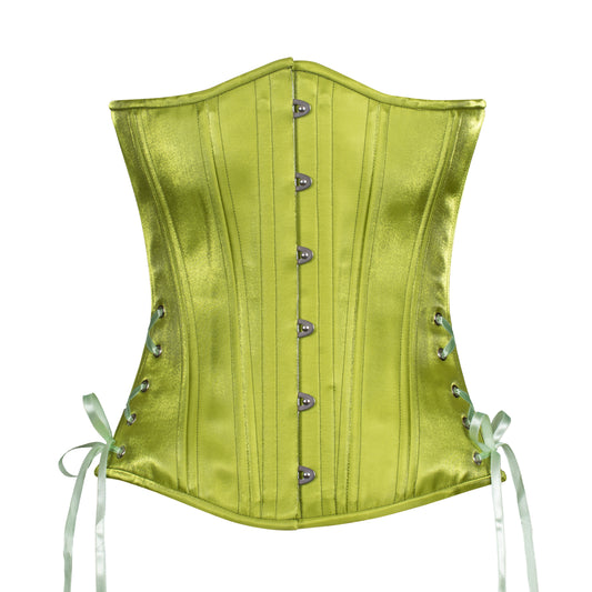Green Fairy Corset, Slim Silhouette, Long