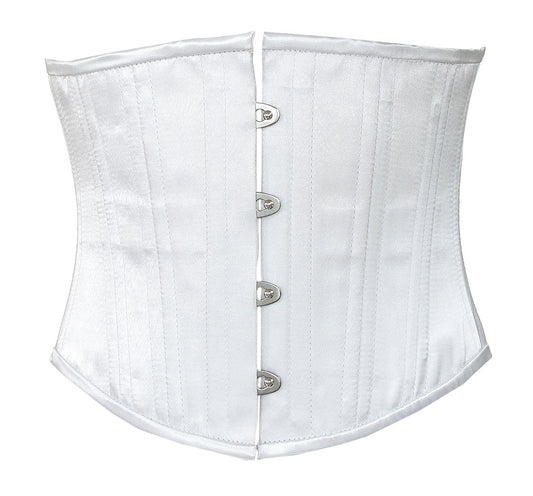 White Satin Corset, Slim Silhouette, Short
