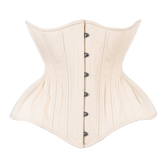 Beige Cotton Straight Corset, Gemini Silhouette, Long