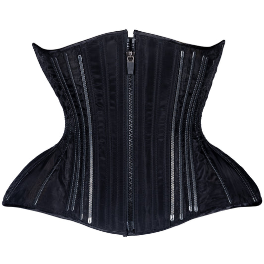 Black Fine Mesh No Line Corset, Gemini Straight Silhouette, Regular